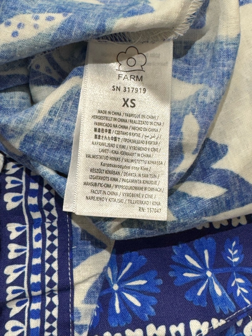 FARM Rio Blue and White Floral Print Maxi Dress - Picture 10 of 13